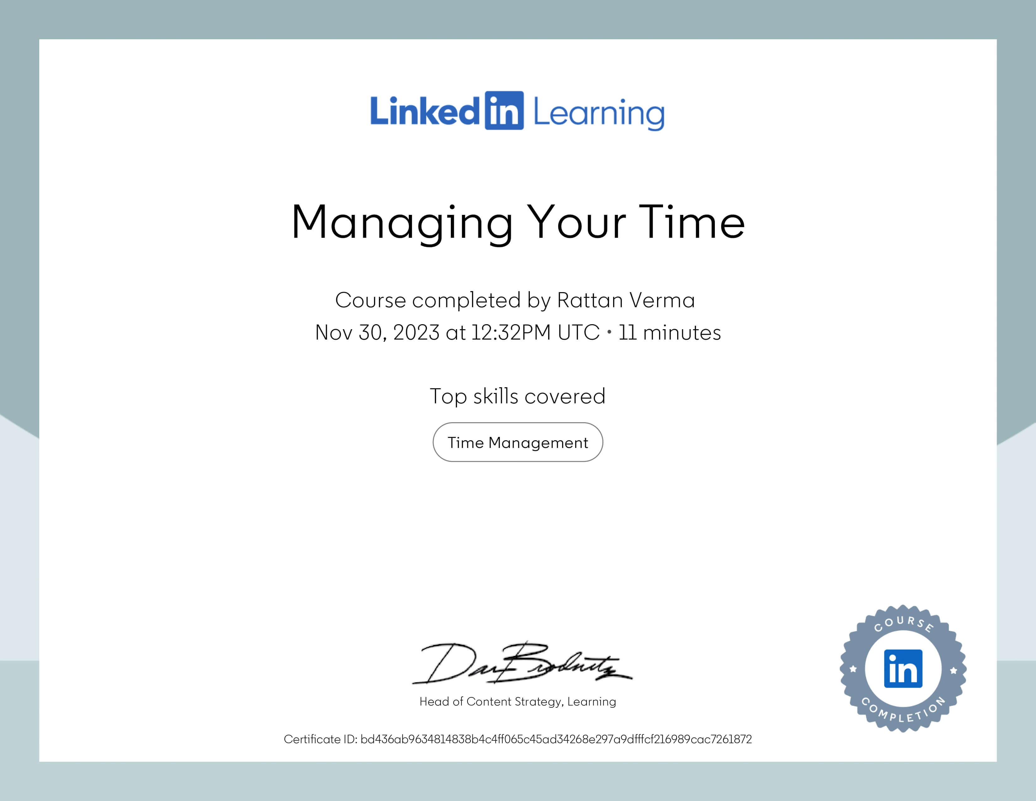 LinkedIn Learning Certificate